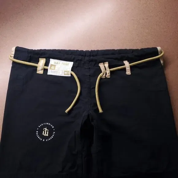 War Tribe Equilibrium Premium Jiu Jitsu Gi Pants Women W3 Black Gold Martial Art - Picture 3 of 11